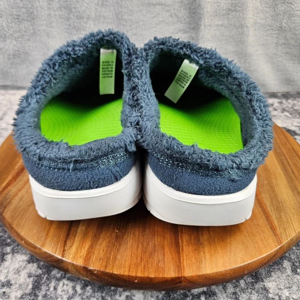 OOFOS OOcoozie Mule Mens Size 10 Blue White Casual Classic Sip On Recovery Shoes